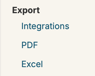 Export Configuration