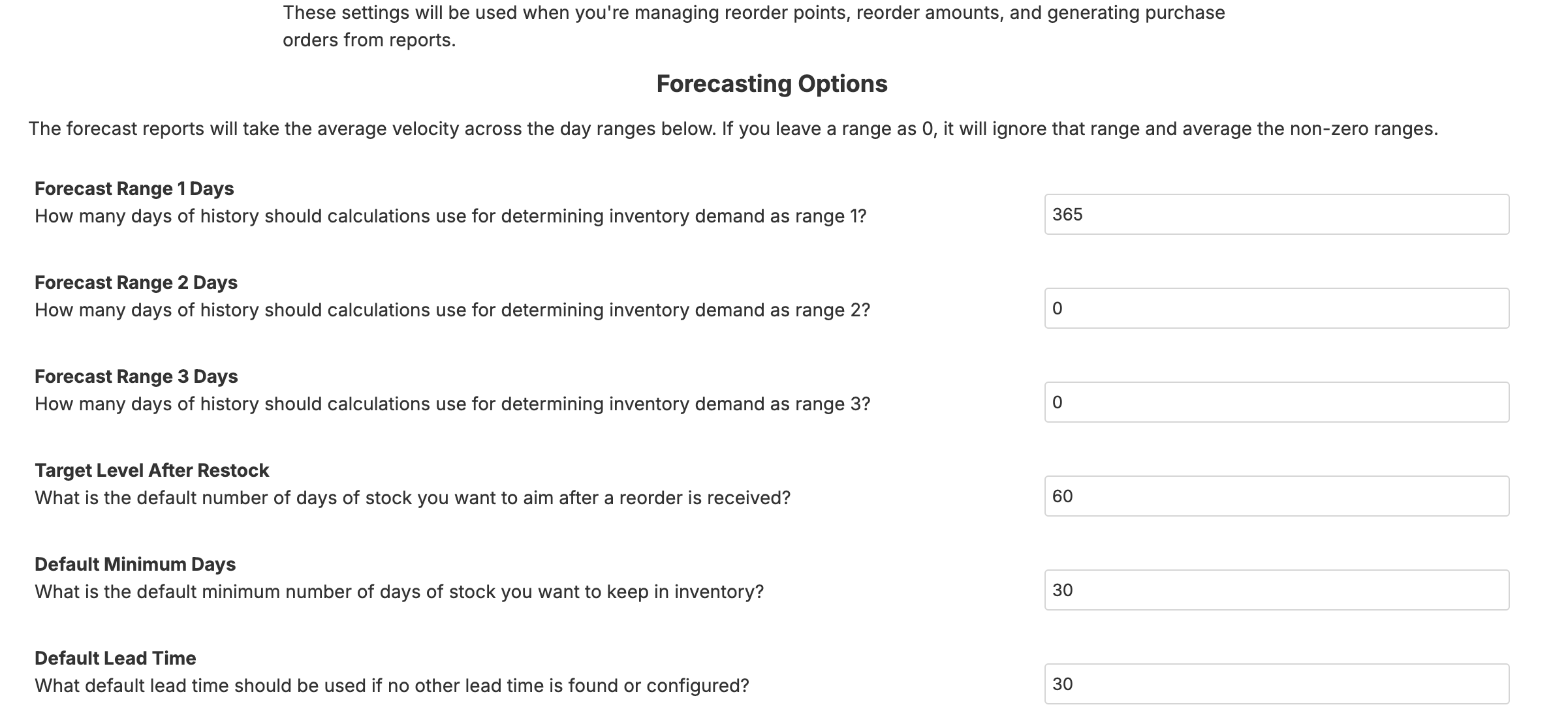 Inventory Configuration