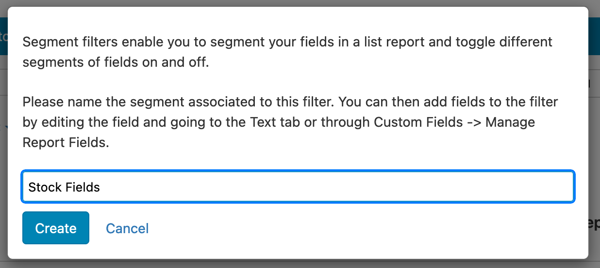 Segment Filter Naming