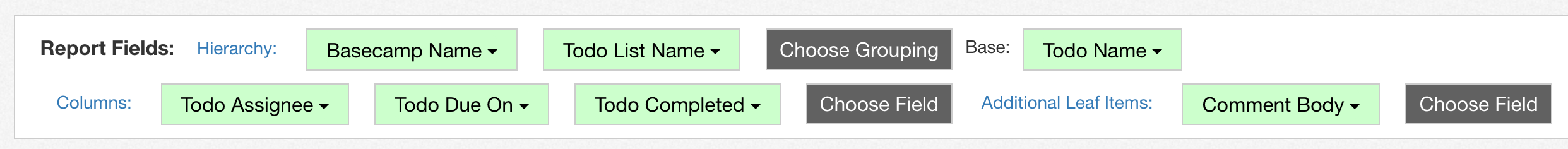 Choosing Report Type